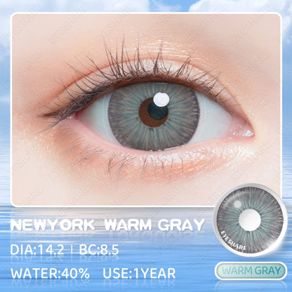 NewYork Warm Gray 14.2mm 1 Pair | 1 Year