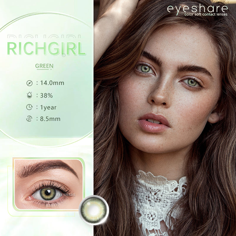 Richgirl Green 14.0mm 1 Pair | 1 Year