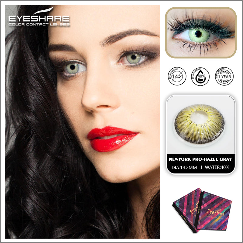 NEW YORK PRO Hazel Gray Color Contact Lenses Cosplay Lenses