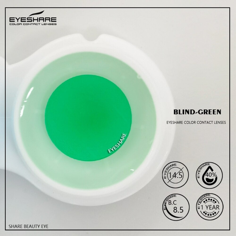 Cosplay BLIND Green 14.5mm 1 Pair | 1 Year