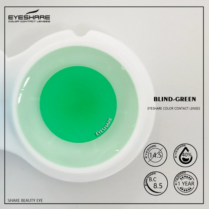 Cosplay BLIND Green 14.5mm 1 Pair | 1 Year