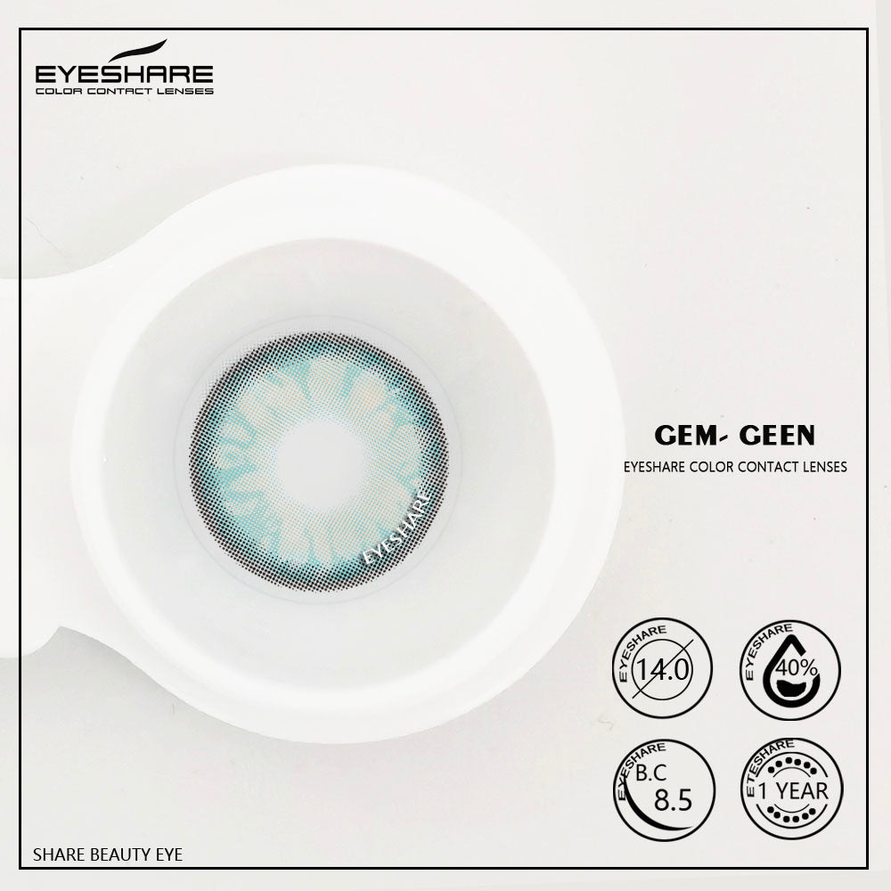 Gem Green 14.0mm 1 Pair | 1 Year