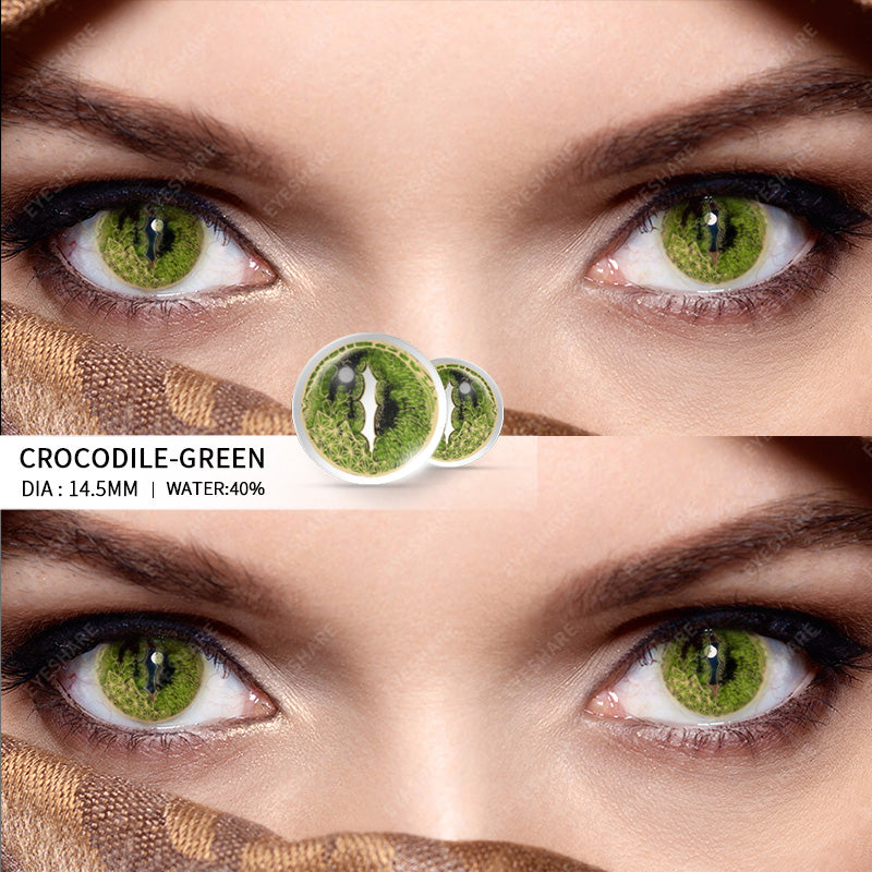 Cosplay Crocodile Green 14.5mm 1 Pair 1 Year