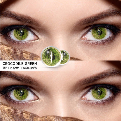 Cosplay Crocodile Green 14.5mm 1 Pair | 1 Year