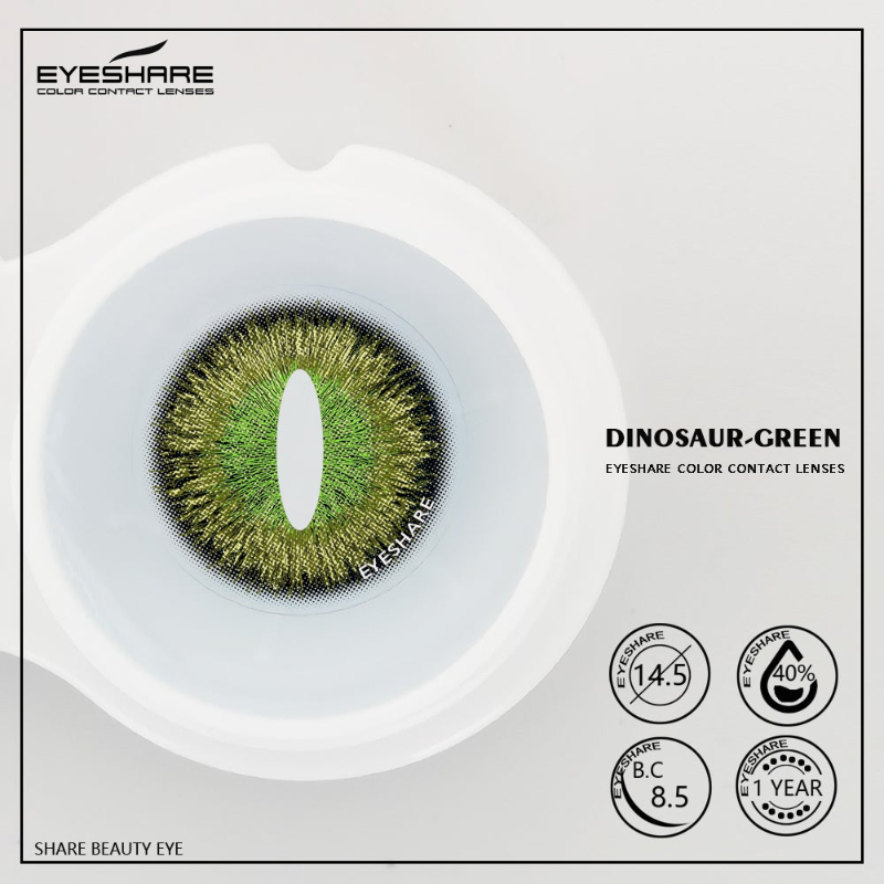 Cosplay Dinosaur Green 14.5mm 1 Pair | 1 Year