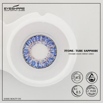 3TONE Ture-Sapphire 14.5mm 1 Pair | 1 Year