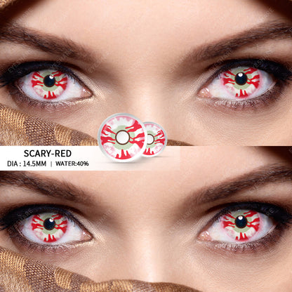 Cosplay Scary Red 14.5mm 1 Pair | 1 Year