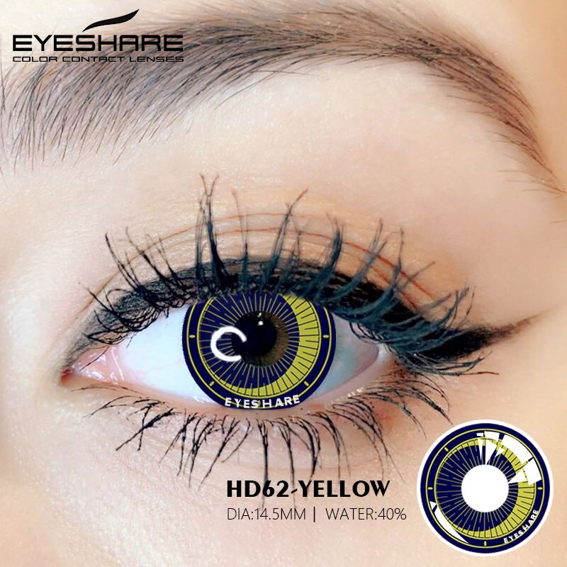 Cosplay HD62 Yellow 14.5mm 1 Pair | 1 Year