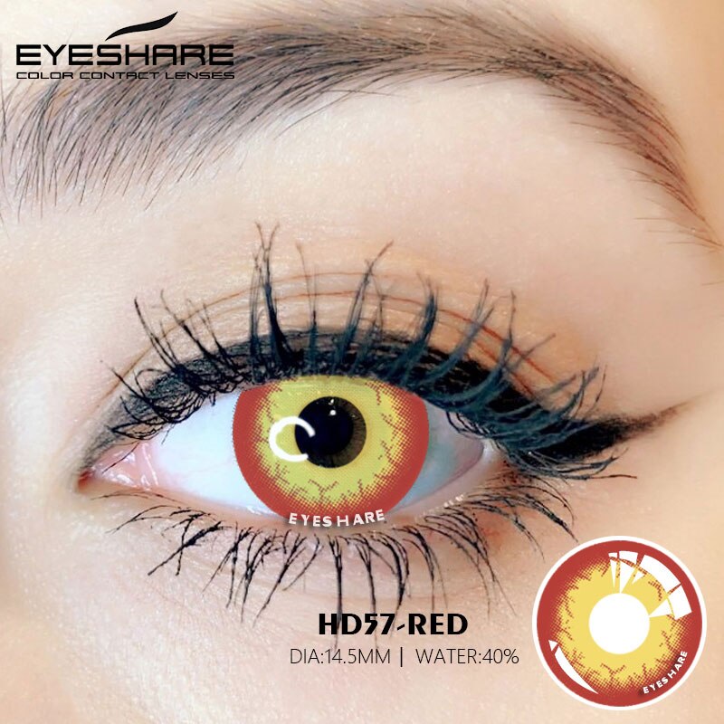 Cosplay HD57 Red 14.5mm 1 Pair | 1 Year