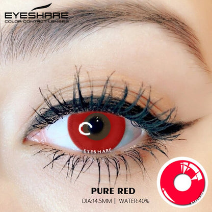 Cosplay Pure Red  14.5mm 1 Pair | 1 Year