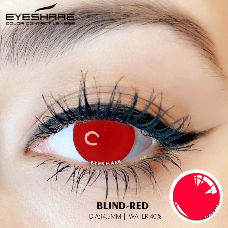 Cosplay BLIND Red 14.5mm 1 Pair 1 Year