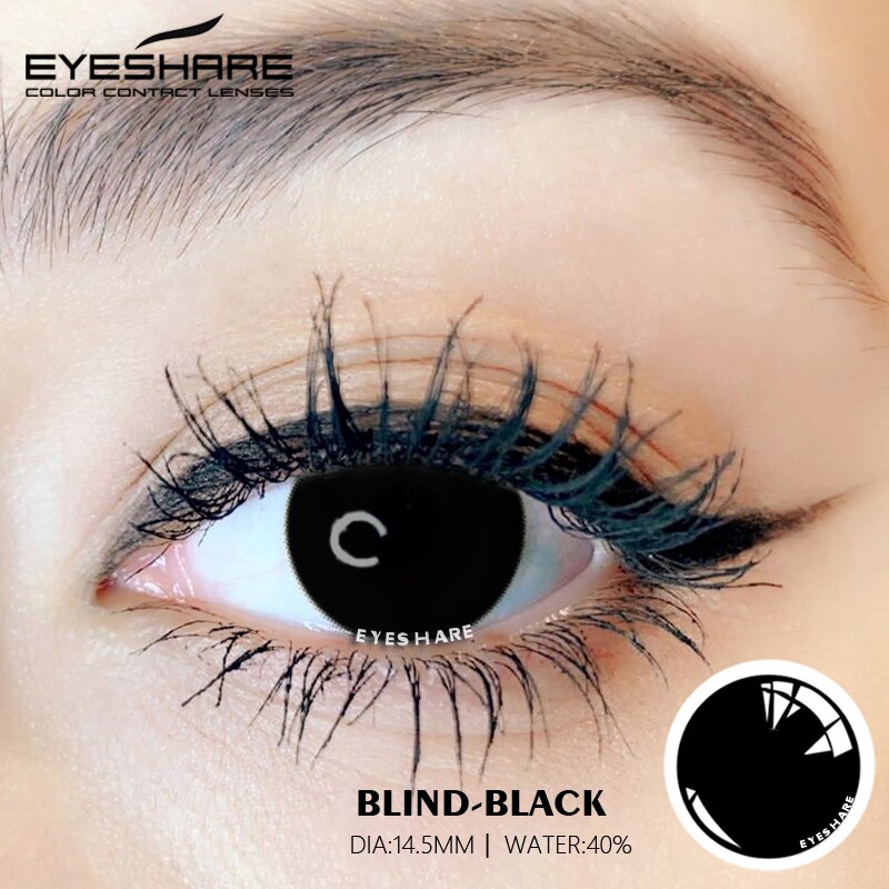Cosplay BLIND Black 14.5mm 1 Pair | 1 Year