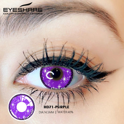 Cosplay HD71 Purple  14.5mm 1 Pair | 1 Year