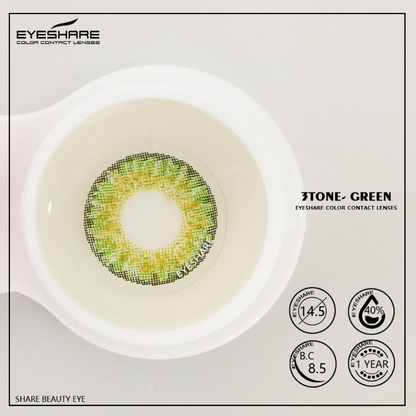 3TONE Green 14.5mm 1 Pair | 1 Year