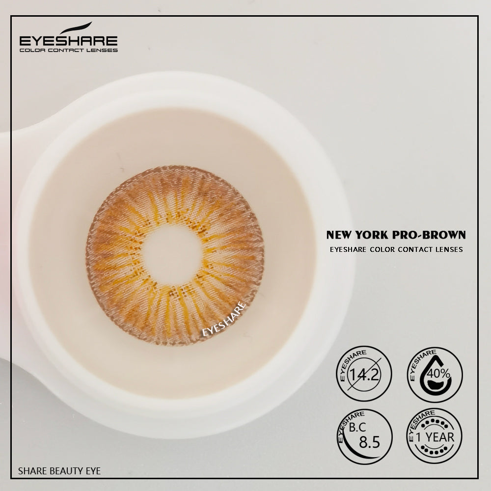 NewYork Brown 14.2mm 1 Pair | 1 Year